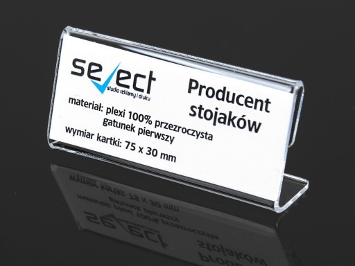 STOJAN typ L pre CENY POPIS CENNÍK 75x30 mm PLEXI
