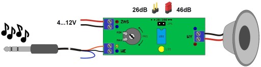 Akustický zosilňovač s obvodom LM386 AVT794