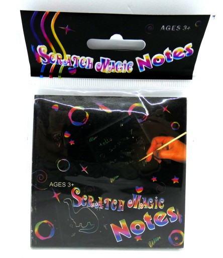 MAGIC NOTEBOOK, Scratch-Off Notebook, 24 ks. ČIERNA + HYPO ŠTÝL