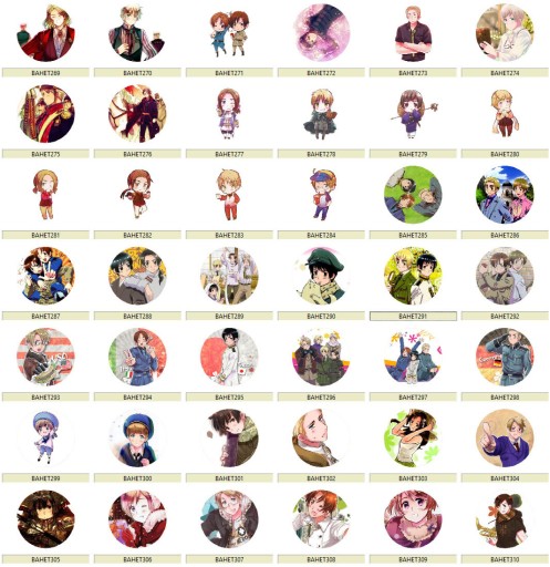 Anime Axis Powers Hetalia Pins VEĽKÝ VÝBER