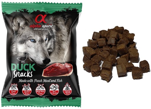 ALPHA SPIRIT kocky s KAČIČKOU 50g Pochúťka pre psov