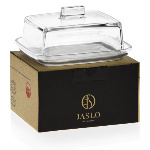 SOLID Sklenená miska na maslo s vekom na maslo