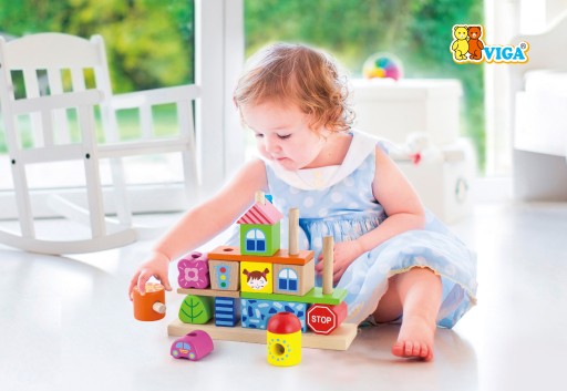 Viga Baby's First Drevené auto puzzle