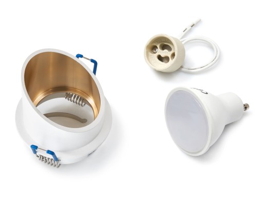 SADA HALOGÉNOVÝCH SVIETIDIEL BIELA + LED 1,5W + GU10