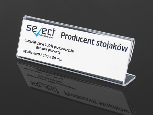 STOJAN typ L pre CENY POPIS CENNÍK 100x30 mm PLEXI