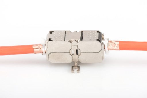 Adaptér barel konektora cat.6a RJ45 STP FTP obrazovka