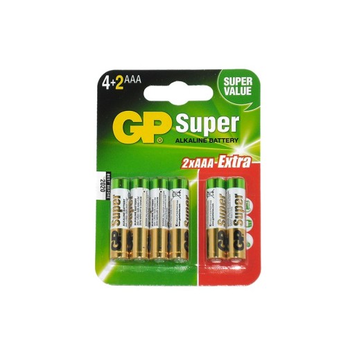 GP Super Alkaline LR3 AAA 1,5V 6bal