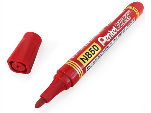 Permanentný popisovač PENTEL N850, okrúhly červený