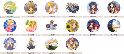 Manga Anime Air kolíky MNOHÉ DIZAJNY