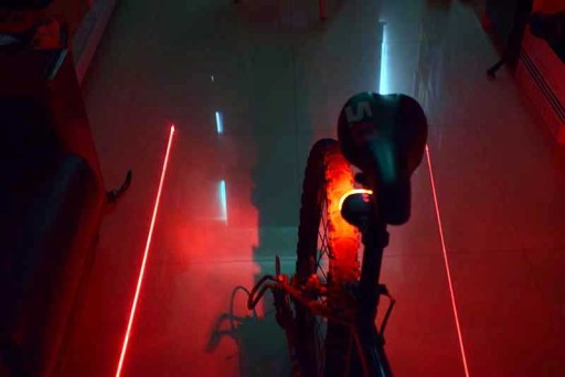 LASER LED zadné svetlo na bicykel UFO zadný bicykel