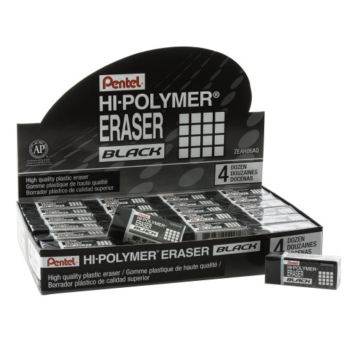 PENTEL HI-POLYMÉROVÁ GUMA NA CUŽKY, ČIERNA