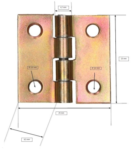 PÁNT POKOVOVANÝ 25x25 MM PÁNT KOVOVÝ NÁBYTOK 50 KS.