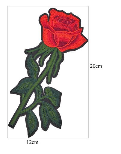 TERMO náplasť ČERVENÁ RUŽA, nažehľovacia, 20 cm