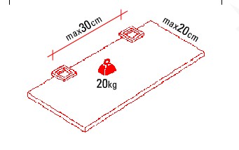 Montáž na policu: sklo, 440B 4-26mm inox doska