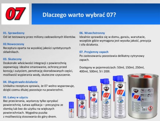 K2 07 Odstraňovač hrdze Penetrátor VIACÚČELOVÝ 50ML