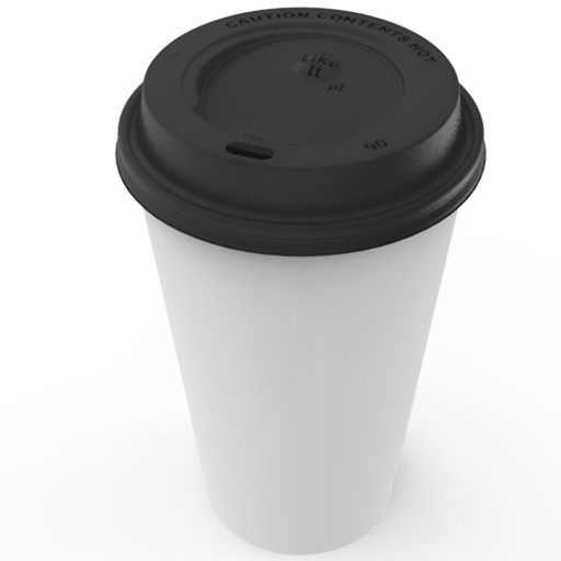 90MM viečka NA PAPIEROVÝ POHÁR. 300-400ml -50ks ČIERNA