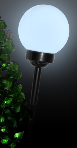 SOLÁRNA LAMPA MLIEČNE BIELA GUĽA 15cm 4 LED! XL