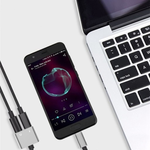 Adaptér USB-C na Mini Jack 3,5 mm + napájanie USB-C