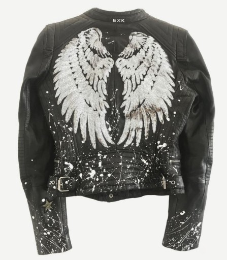 Strieborné flitre Wings termo nášivka VEĽKÁ 34cm