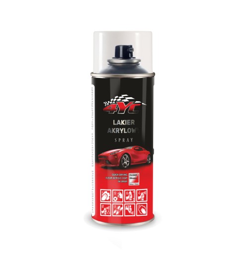 4YC Akrylový lak, bezfarebný lesk, sprej 400ml