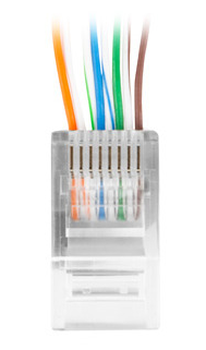 10 ks RJ45 zástrčka cat 6 priechodná cez UTP