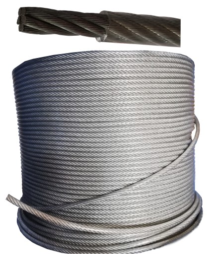 Lano PVC oceľové lano 4/5 5mm 7x7 pozinkované 1m 4/5mm