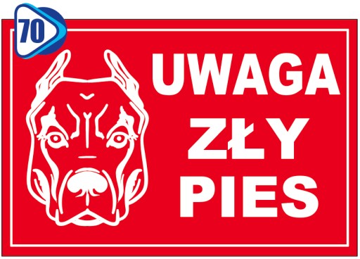 TANIER POZOR BAD DOG 20x30 dibond doska ČERVENÁ