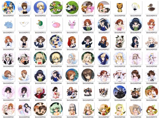 Manga Anime Girls a Panzer kolíky MNOHÉ DIZAJNY