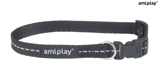 amiplay Reflective S reflexný golier, čierny
