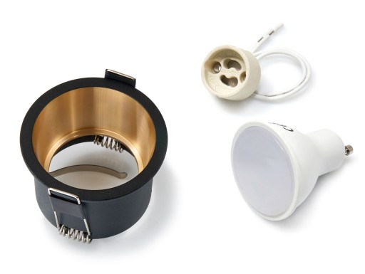 SET ČIERNYCH HALOGÉNOVÝCH SVIETIDEL + LED 6W + GU10
