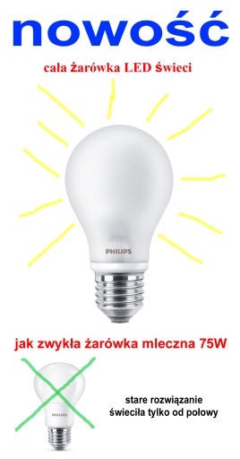 Philips LED klasická žiarovka 75W A60 E27 WW 827 FR ND 1CT/10