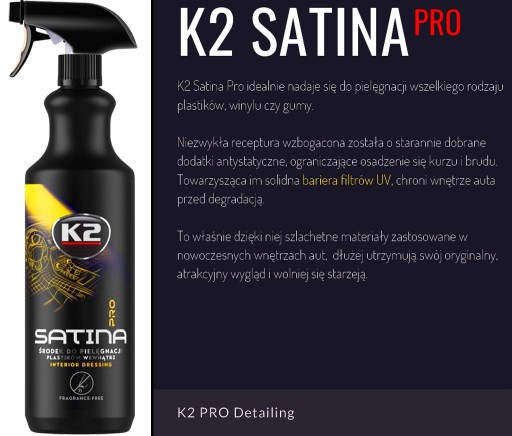 K2 SATINA PRO KOKPIT DRESSING, Bez vône, 1L