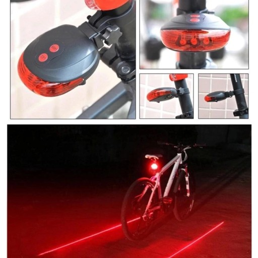 LASER LED zadné svetlo na bicykel UFO zadný bicykel