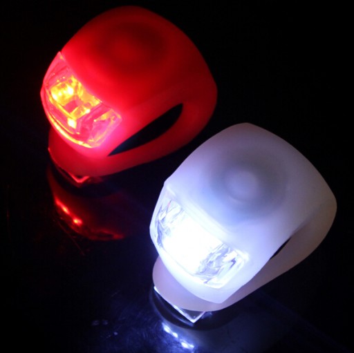 SILIKÓNOVÉ LED SVETLÁ NA BICYKEL, 2 KUSY vpredu a vzadu