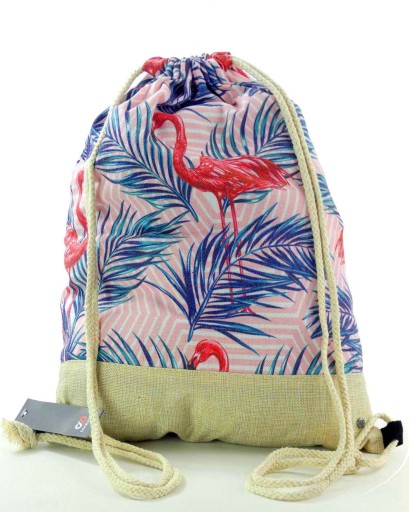 Pevná veľká látková taška na batoh Flamingos taška