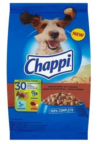 Chappi s hovädzím mäsom a hydinou Kompletné krmivo 500 g
