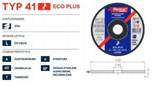 Brúsny kotúč na rezanie kovu 230x1,9mm PENTAR LARGE DISC