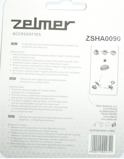 3x ČEPEĽOVÁ HLAVA ZELMER ZSH14910 SH1490 14911 149