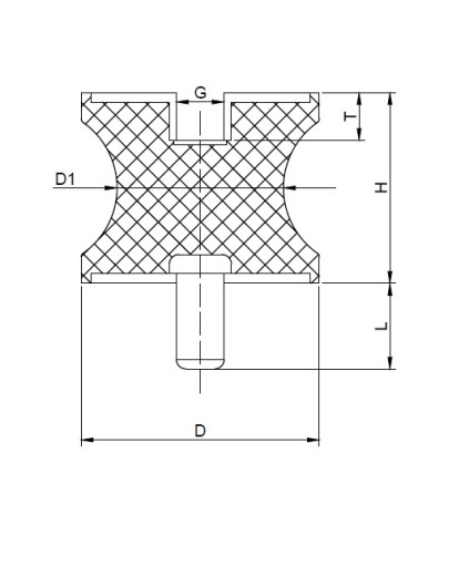 Vibroizolátor gumový vankúšový tlmič nárazov BT40X30
