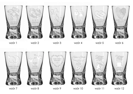GLASS gravírované poháre na vodku, 25 ml