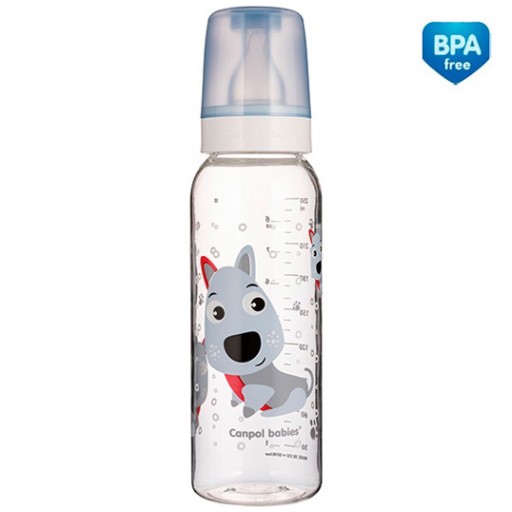Canpol 250ml CUTE ANIMALS úzka fľaša s rúčkou