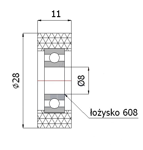 VALEC VALEC fi 28mm POLYURETÁNOVÝ TLAKOVÝ VALEC 11mm