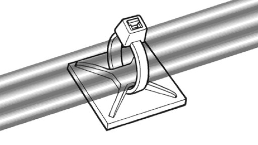 Samolepiaci držiak 20x20mm biele pásiky 100 ks