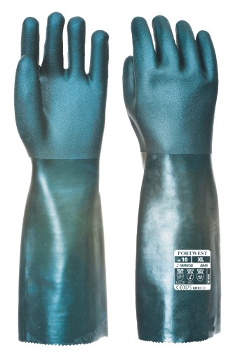 Chemicky odolné dvojvrstvové rukavice A845 45 cm XL