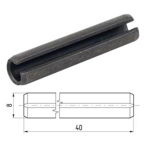 Pružinový kolík, rozpínací klin, 8x40mm