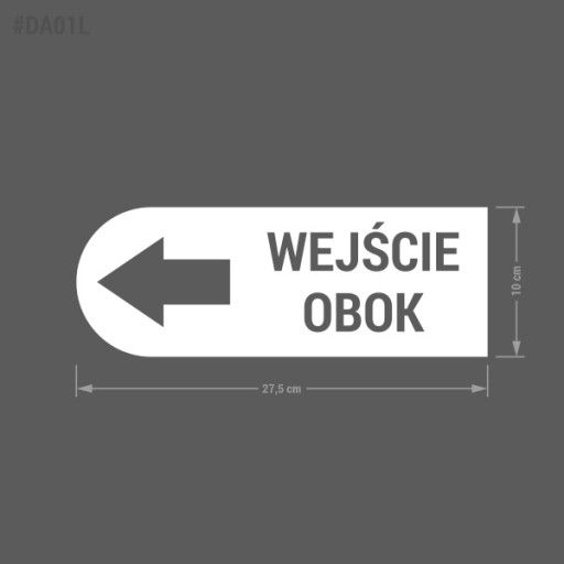 VSTUP ĎALEJ, šípka, nálepka, obchod - vľavo