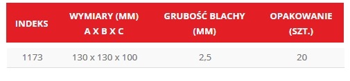 UHLOVÝ TESÁRSKY KĹB 130x130x100x 2,5