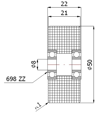 FI 50 PRIAMY VALEC Z POLYAMIDU FI 8