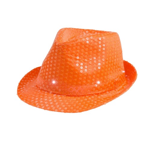 AL CAPONE SVIETEĽNÝ FLITROVÝ KLOBÚK, ORANŽOVÝ