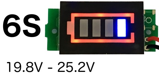 Indikátor nabitia batérie 6S Li-Ion